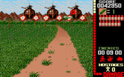 Operation Wolf for Amiga - The enemy located me! Quick, shoot all of these helicopters...