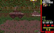 Operation Wolf for Amiga - Boats and tanks can cause extensive damage here.