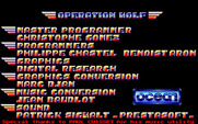 Operation Wolf for Amiga - Credits screen.