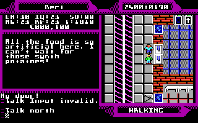 2400 A.D. IBM PC/Compatibles Screenshot: Talking to a character.