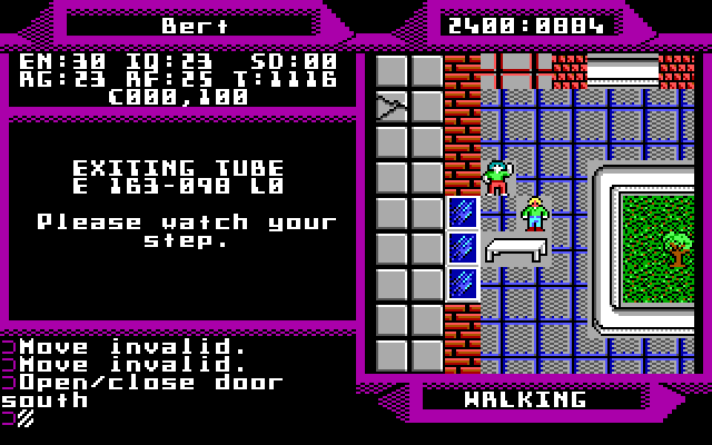 2400 A.D. IBM PC/Compatibles Screenshot: Here's another person to talk to...