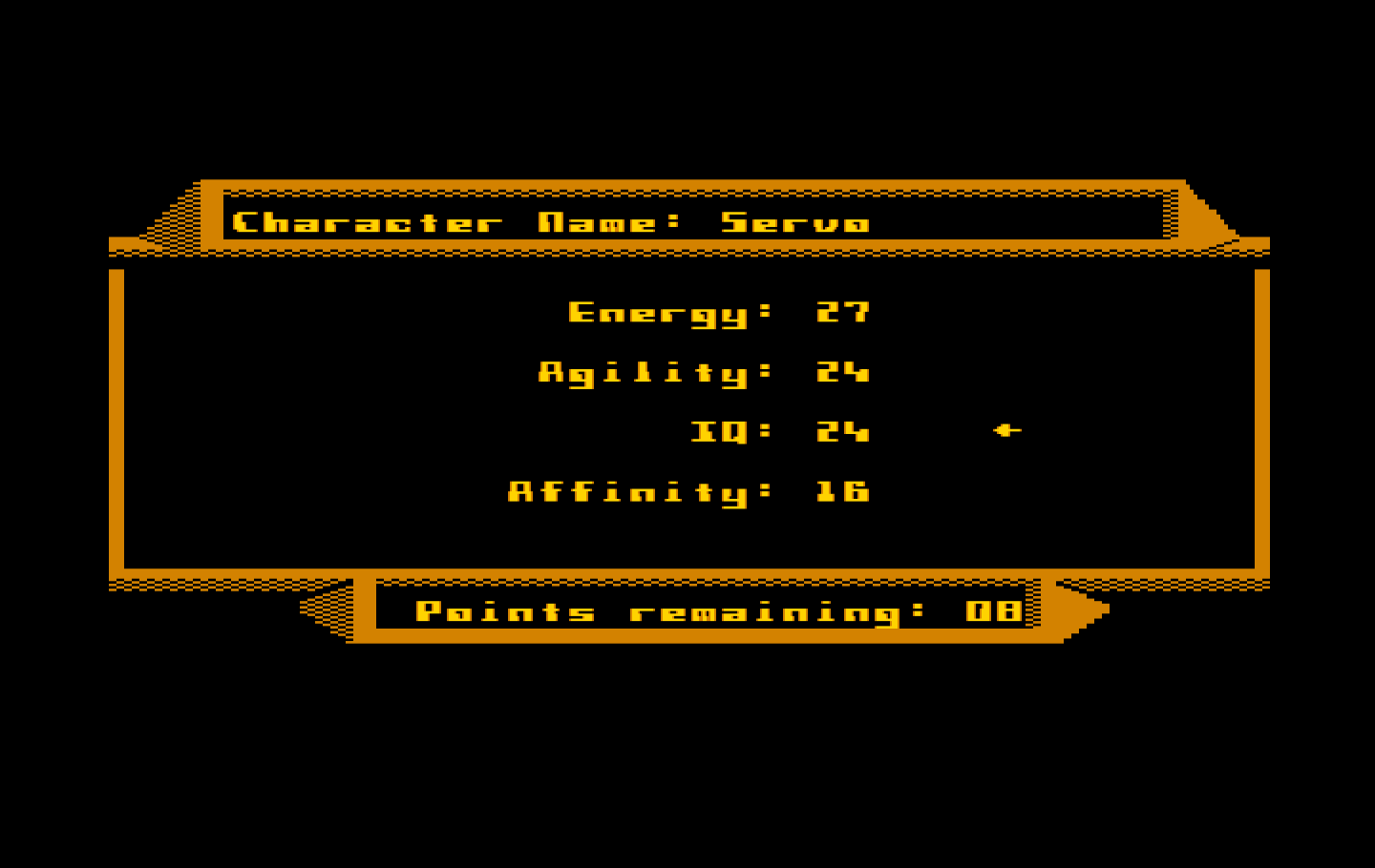 2400 A.D. IBM PC/Compatibles Screenshot: Creating a new character.