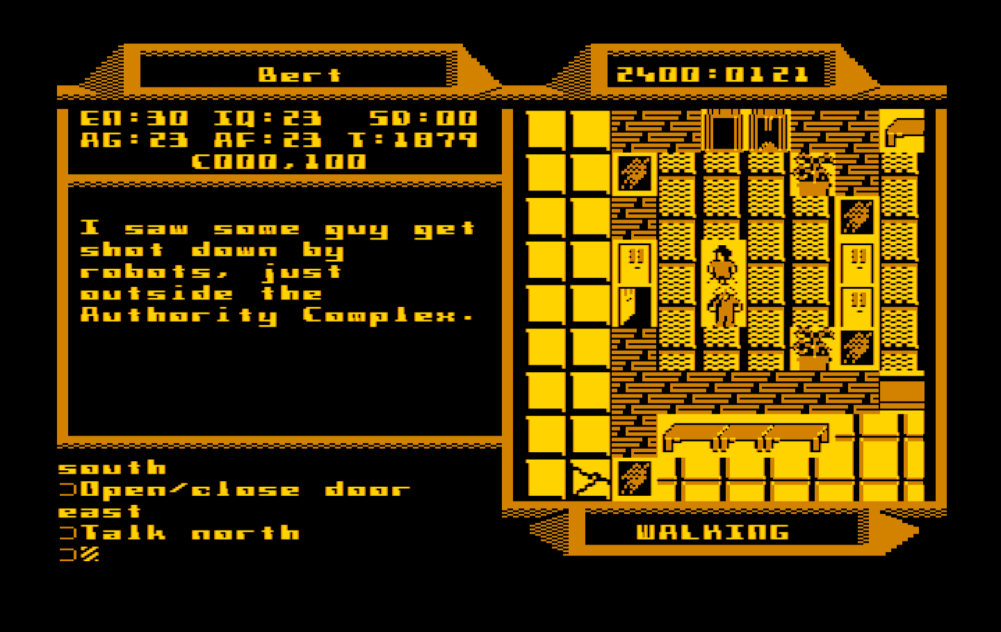 2400 A.D. IBM PC/Compatibles Screenshot: Talking to a character.