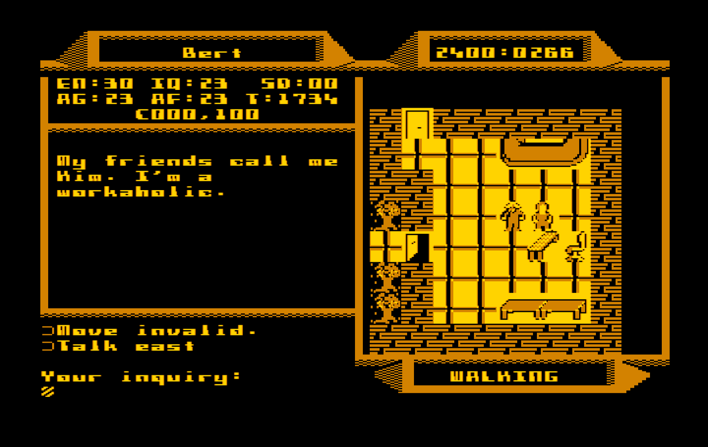2400 A.D. IBM PC/Compatibles Screenshot: This is Kim; she's a workaholic.