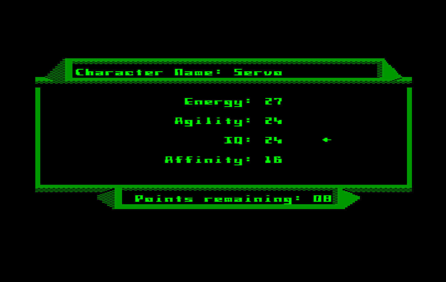 2400 A.D. IBM PC/Compatibles Screenshot: Creating a new character.