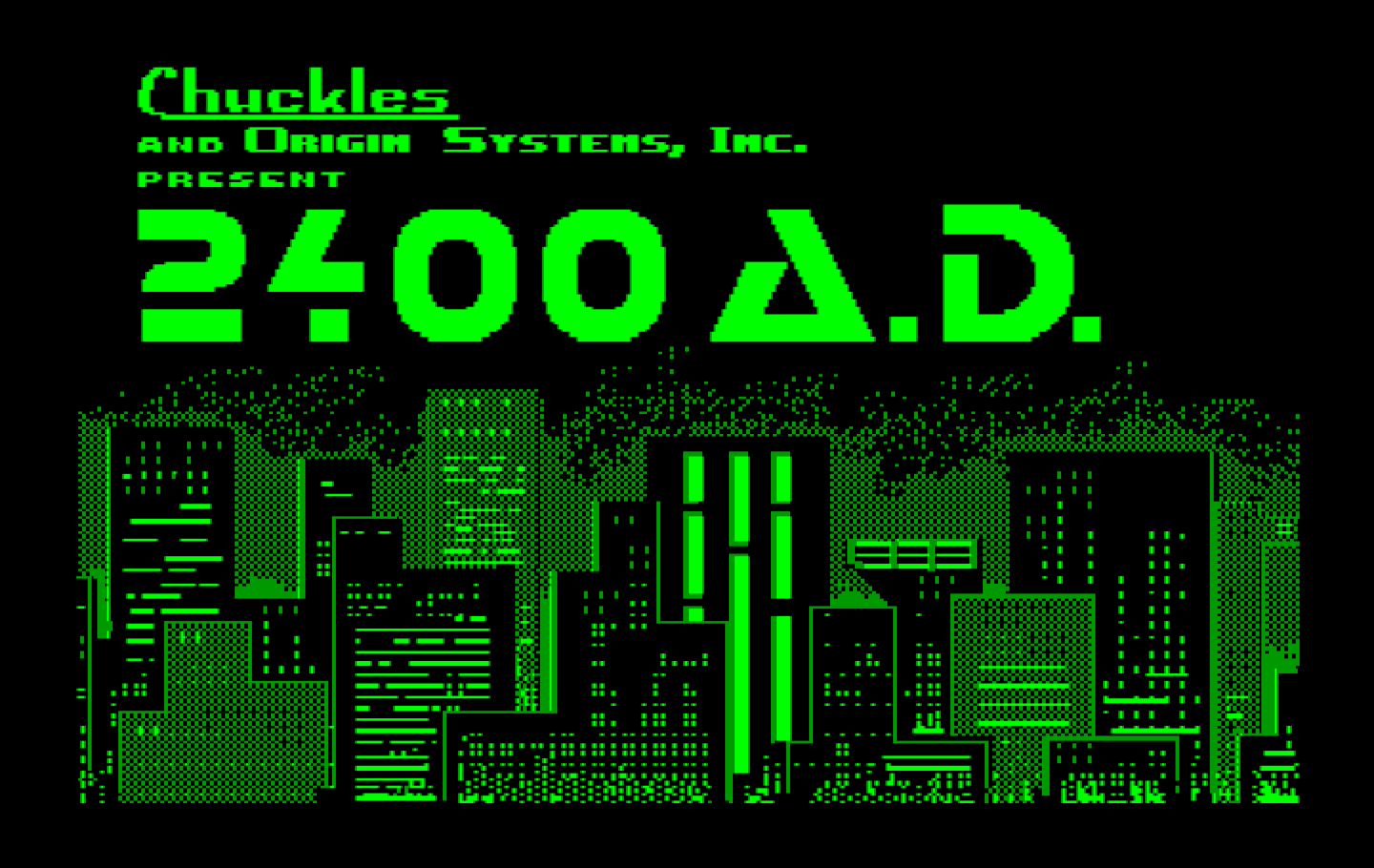 2400 A.D. IBM PC/Compatibles Screenshot: Title screen.