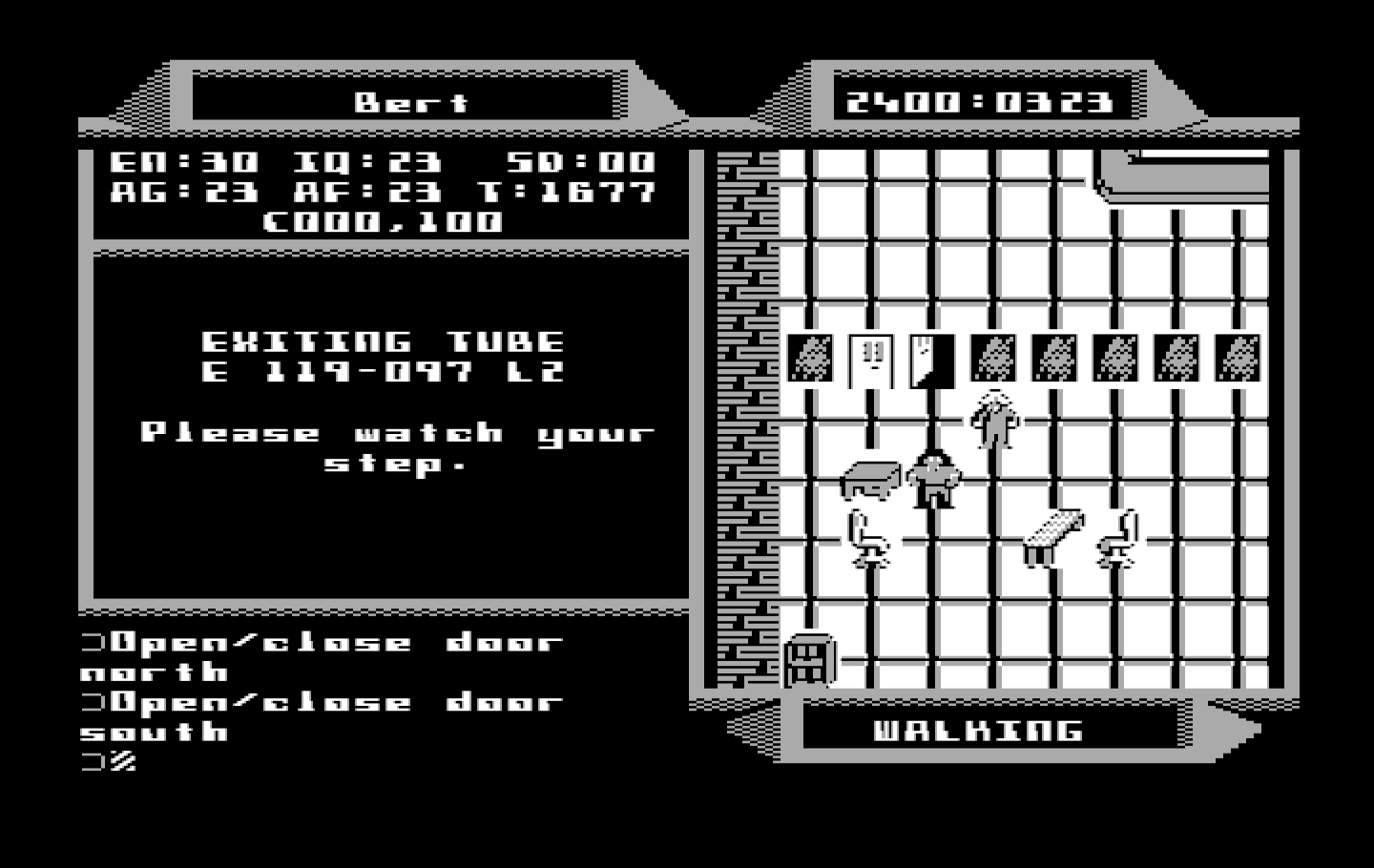 2400 A.D. IBM PC/Compatibles Screenshot: Searching the area...