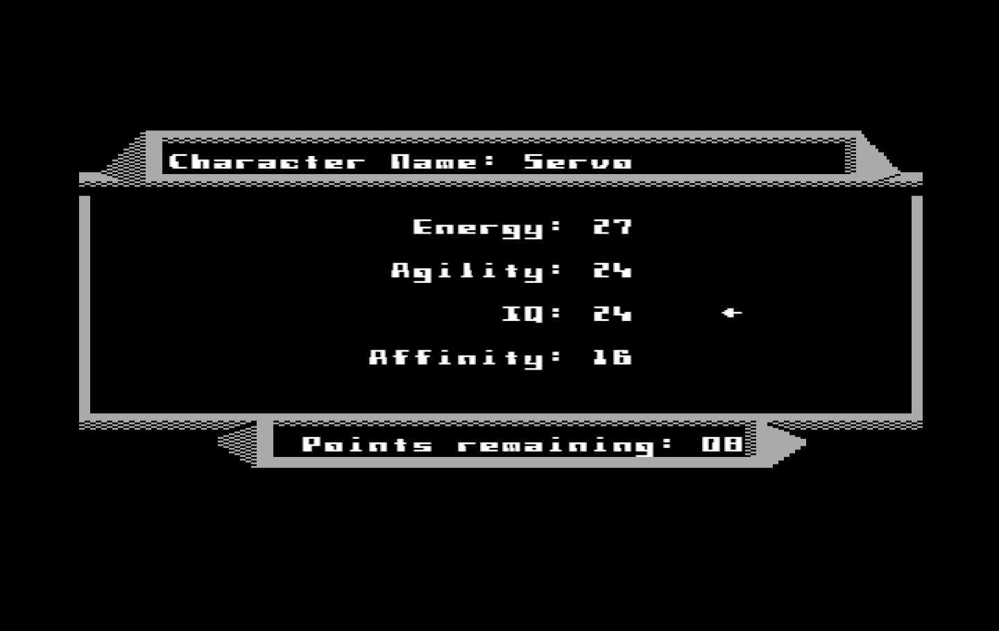 2400 A.D. IBM PC/Compatibles Screenshot: Creating a new character.