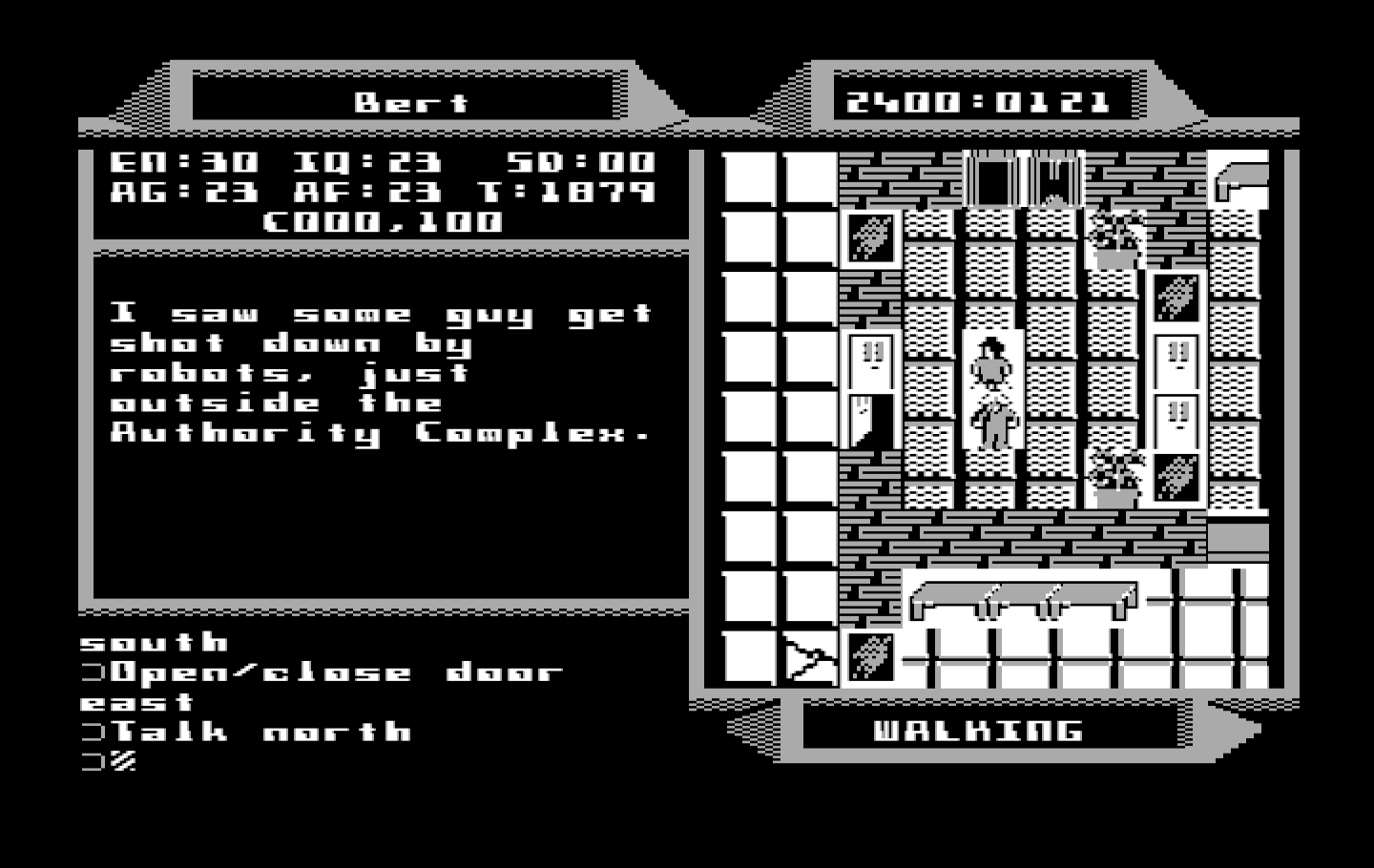2400 A.D. IBM PC/Compatibles Screenshot: Talking to a character.