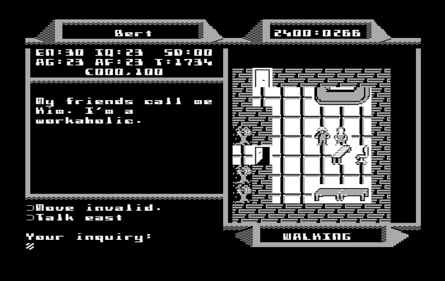 2400 A.D. IBM PC/Compatibles Screenshot: This is Kim; she's a workaholic.