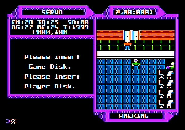 2400 A.D. Apple II Screenshot: Game start.