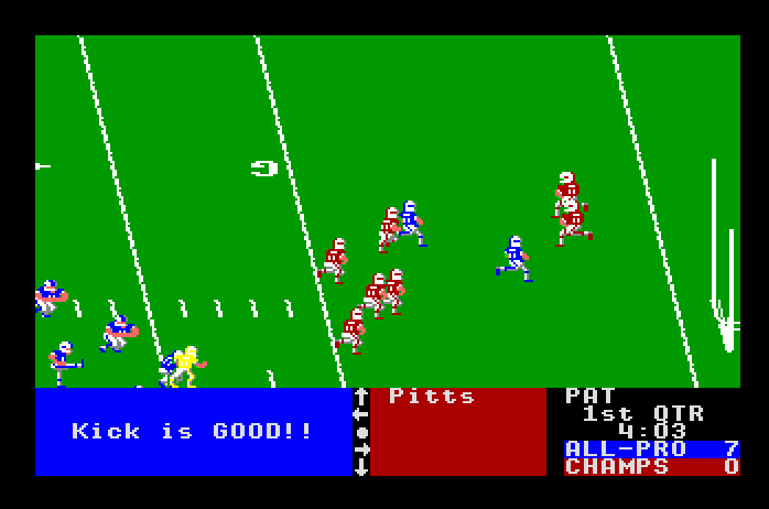 4th & Inches Apple IIgs Screenshot: And the kick is good!