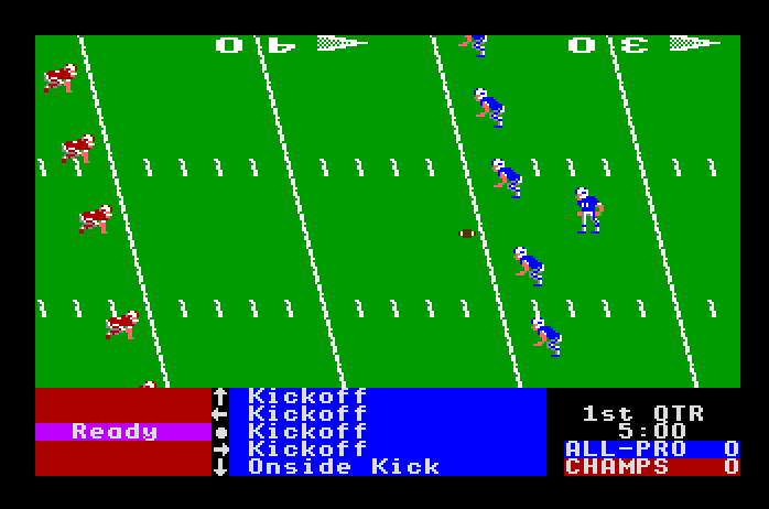 4th & Inches Apple IIgs Screenshot: Game start.