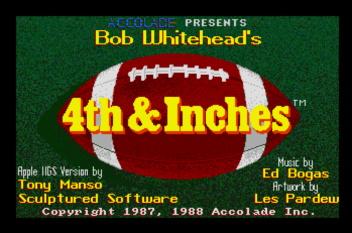 4th & Inches Apple IIgs Screenshot: Title screen.