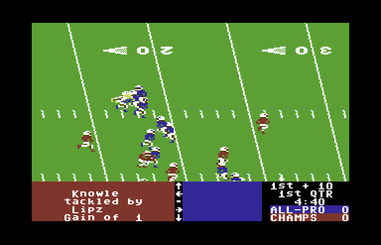 4th & Inches Commodore 64 Screenshot: Tackled!