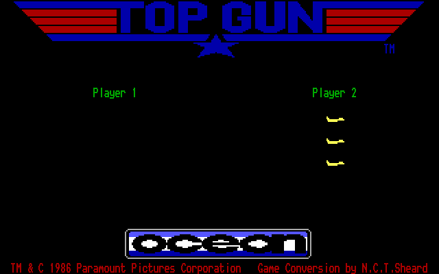 Top Gun IBM PC/Compatibles Screenshot: Ready to begin a one player game?