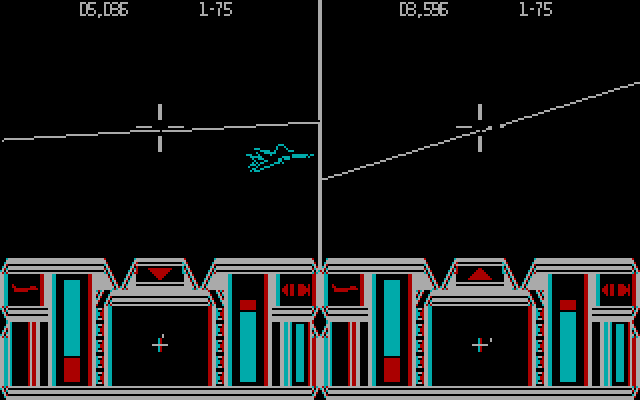 Top Gun IBM PC/Compatibles Screenshot: Enemy plane sighted...!