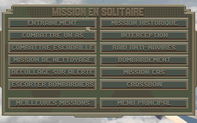 Aces Over Europe IBM PC/Compatibles Screenshot: Starting a new game.