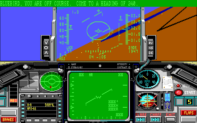 Falcon A.T. IBM PC/Compatibles Screenshot: Oops, I'm off course...