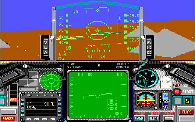 Falcon A.T. IBM PC/Compatibles Screenshot: Just flying around at the moment...