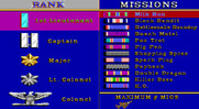 Falcon A.T. for IBM PC/Compatibles - First select a rank and mission.