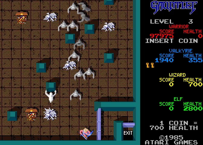 Gauntlet Arcade Screenshot: Here's the exit...