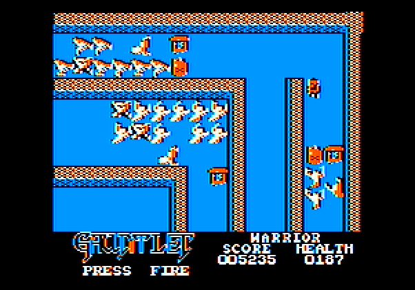Gauntlet Apple II Screenshot: Which way should I go?
