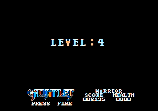 Gauntlet Apple II Screenshot: Start of level 4...