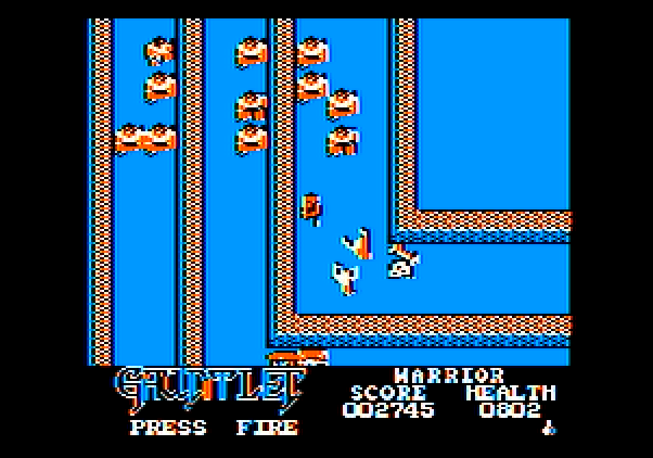 Gauntlet Apple II Screenshot: There are numerous grunts to fight on this level.
