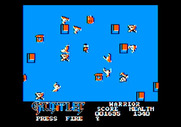 Gauntlet for Apple II - The walls are sparse in this maze, but there are numerous opponents...