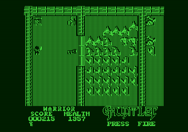 Gauntlet Apple II Screenshot: Level 2  begins with quite a few ghosts!