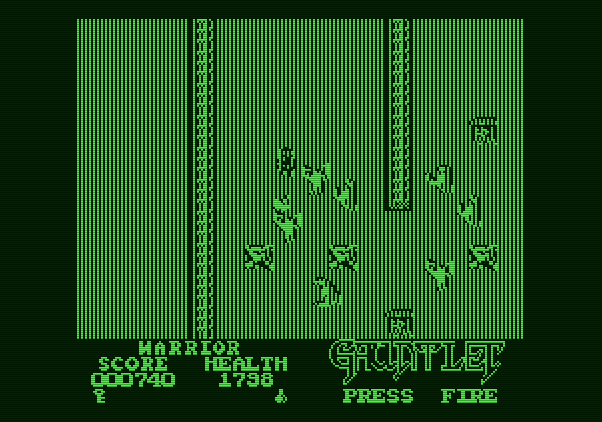 Gauntlet Apple II Screenshot: Ghosts attack...