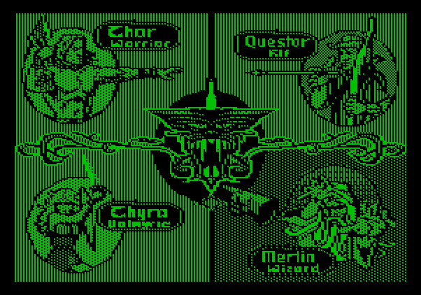Gauntlet Apple II Screenshot: Choose your character...