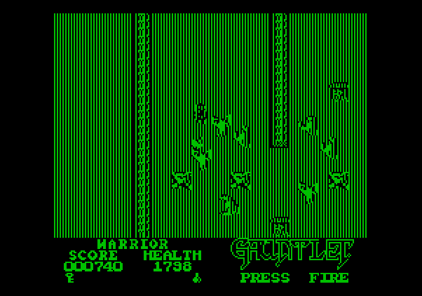 Gauntlet Apple II Screenshot: Ghosts attack...