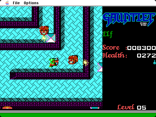 Gauntlet Macintosh Screenshot: This level introduces the demons...