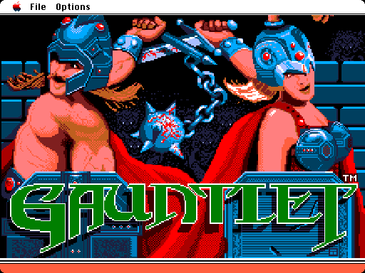 Gauntlet Macintosh Screenshot: Title screen.