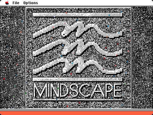 Gauntlet Macintosh Screenshot: Mindscape logo; this screen starts to dissolve into the title screen...