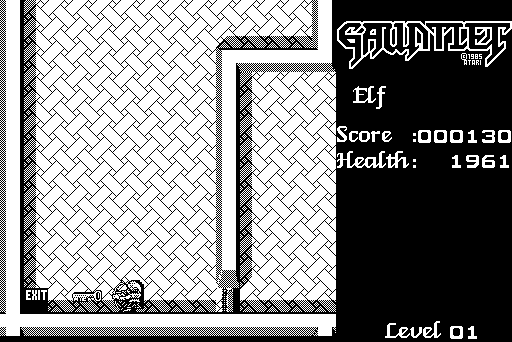 Gauntlet Macintosh Screenshot: Here's a key, and the level exit...