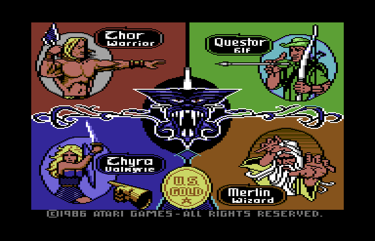 Gauntlet Commodore 64 Screenshot: Select a character...