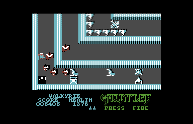 Gauntlet Commodore 64 Screenshot: The next exit hidden in the corner..