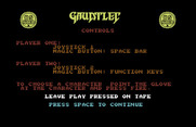 Gauntlet for Commodore 64 - Control information screen.
