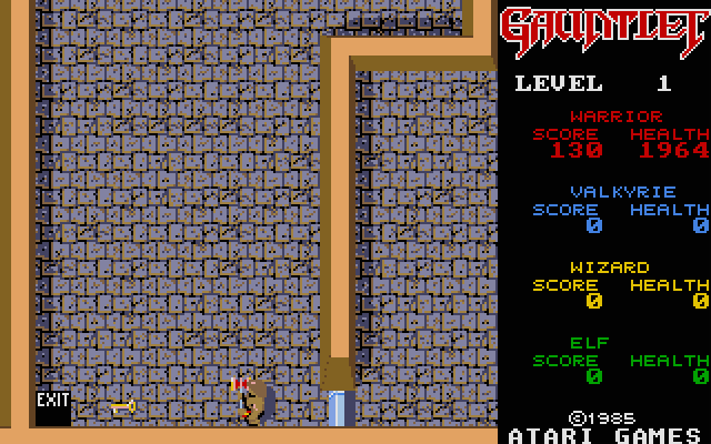 Gauntlet Atari ST Screenshot: Exit to level 2...