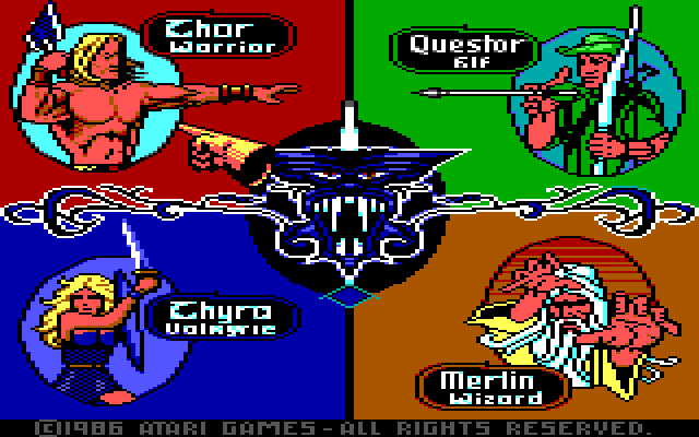 Gauntlet IBM PC/Compatibles Screenshot: Select a character.