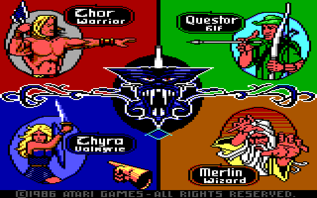 Gauntlet IBM PC/Compatibles Screenshot: Selecting a character.