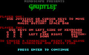 Gauntlet for IBM PC/Compatibles - Game instructions.