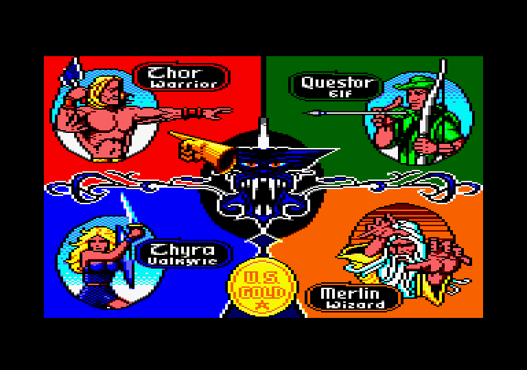 Gauntlet Amstrad CPC Screenshot: Select a character.