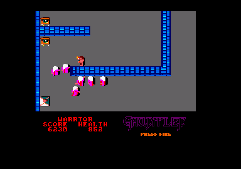 Gauntlet Amstrad CPC Screenshot: Watch out for wizards, they can disappear!
