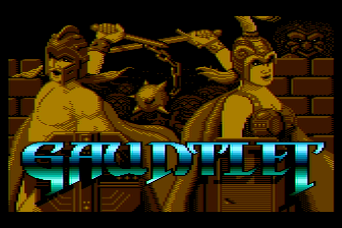 Gauntlet Atari 8-bit Screenshot: Title screen.