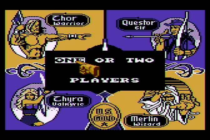 Gauntlet Atari 8-bit Screenshot: One or two players?