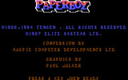 Paperboy for IBM PC/Compatibles - Title screen.